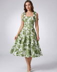 Women’s green women's floral a-line dress