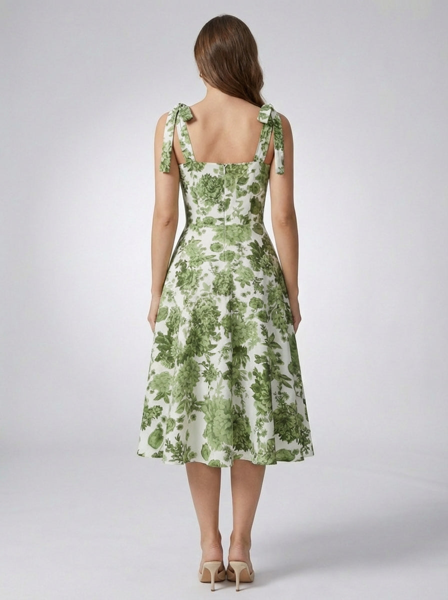 Women’s green women's floral a-line dress
