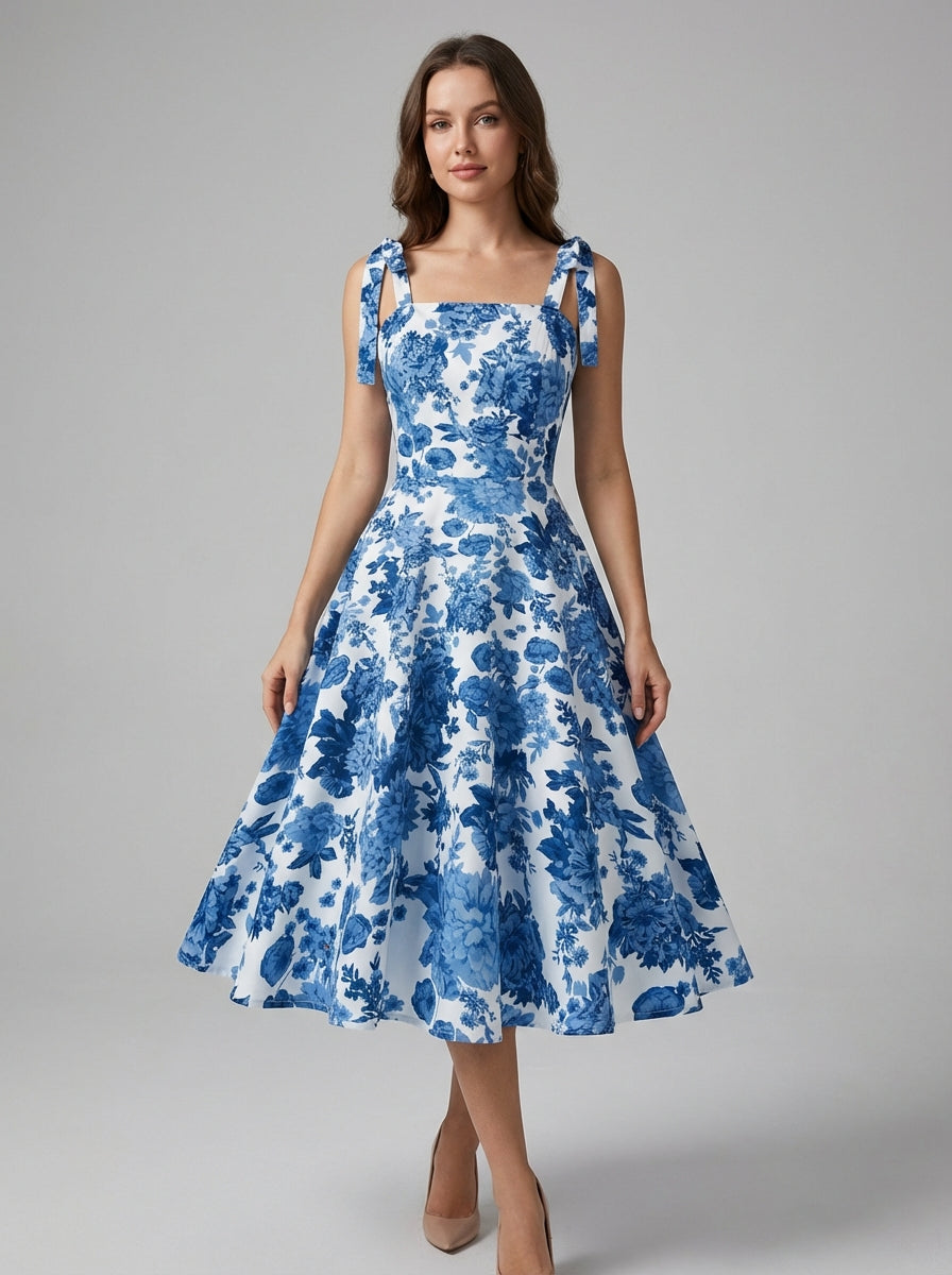 Women’s green women's floral a-line dress