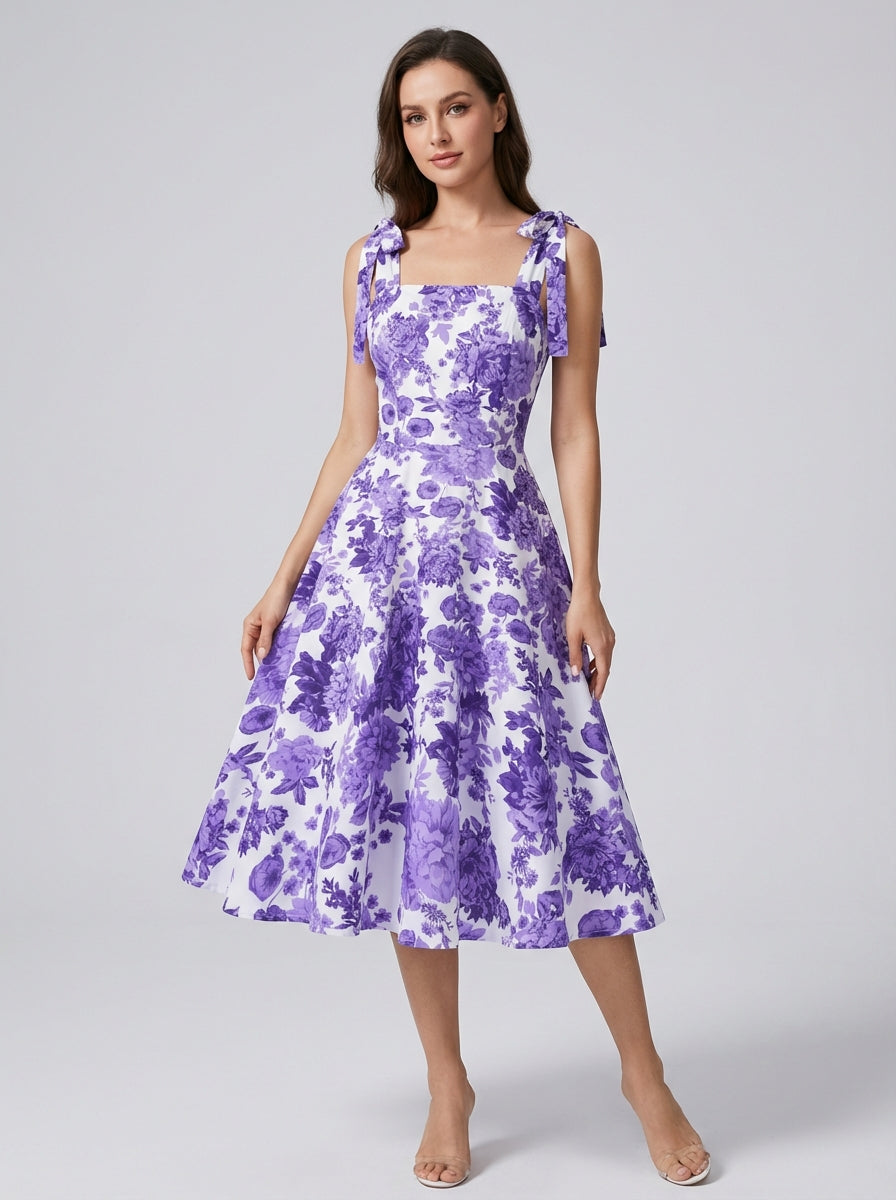 Women’s green women's floral a-line dress