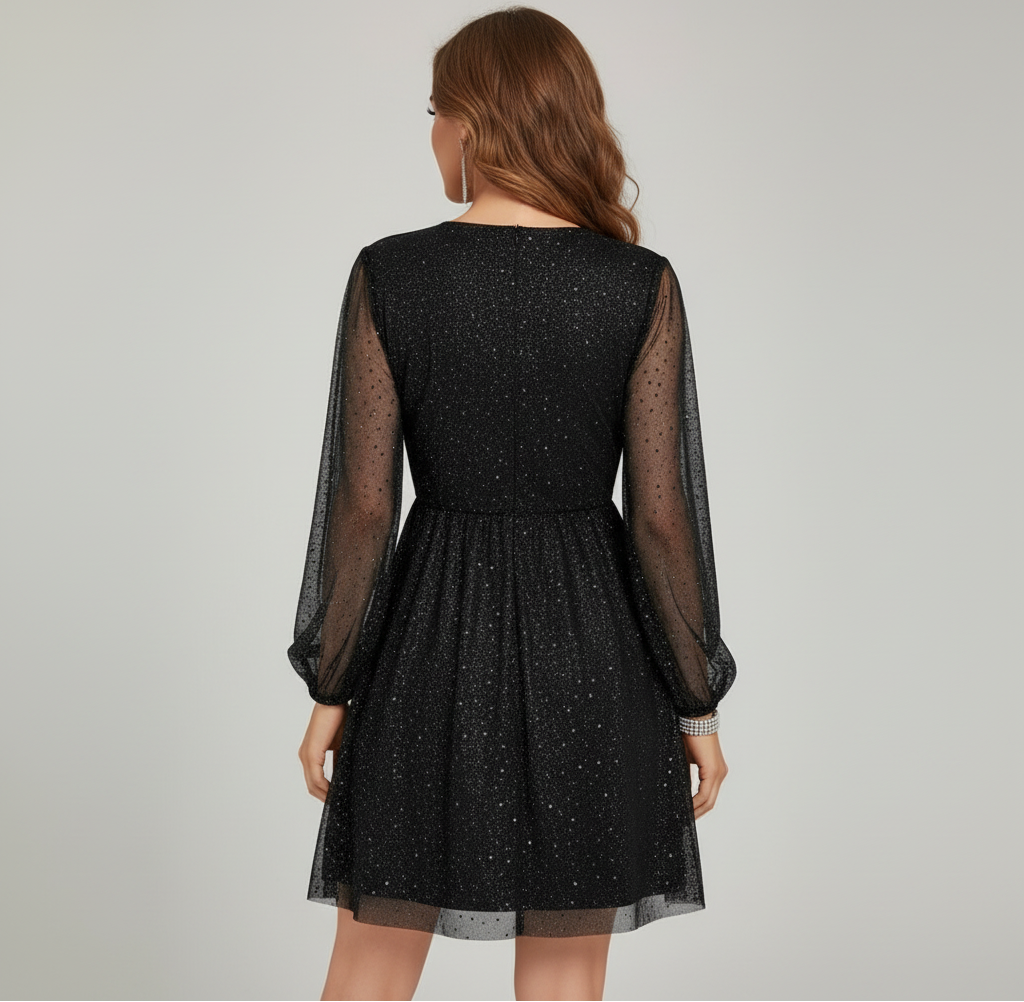 Women’s black women's velvet cocktail dress