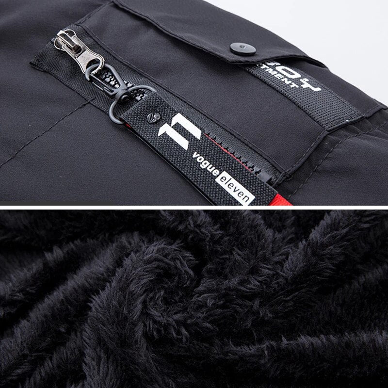 Men's Dark Blue Winter Coat insulated water-repellent adjustable hood
