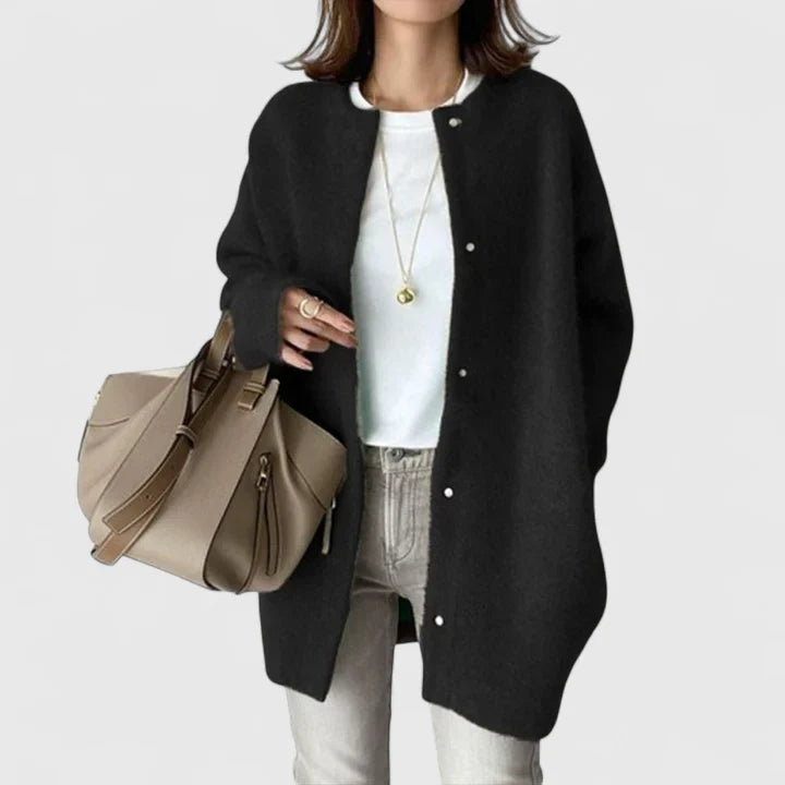 Women's khaki lightweight open front knit cardigan