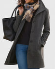 Women's khaki lightweight tailored coat with classic cut