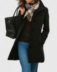 Women's khaki lightweight tailored coat with classic cut