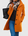 Women's khaki lightweight tailored coat with classic cut