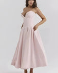 Sculpted Bodice A-Line Dress With Voluminous Skirt 10