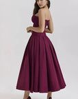 Sculpted Bodice A-Line Dress With Voluminous Skirt 12