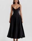 Sculpted Bodice A-Line Dress With Voluminous Skirt 1