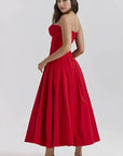 Sculpted Bodice A-Line Dress With Voluminous Skirt 5