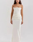Sculpted Corset Satin Evening Gown 0