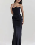 Sculpted Corset Satin Evening Gown 1