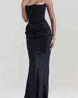 Sculpted Corset Satin Evening Gown 5