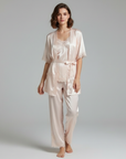 Women’s blue women's satin pyjama set