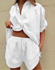 Women’s green women's linen two piece set