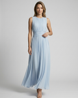 Women’s light blue women's chiffon maxi dress wedding guest