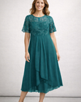 Women’s women's lace chiffon midi dress