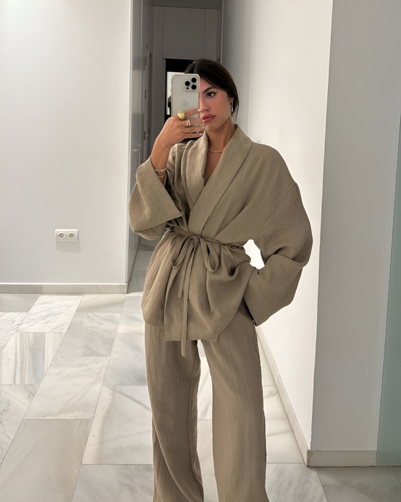 Women’s women's linen two piece set
