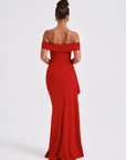 Women’s women's off-shoulder maxi dress slit