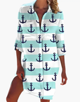 Shirt Dress for Women Long Sleeve Button Placket Knee-Length Loose Fit 4
