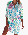 Shirt Dress for Women Long Sleeve Button Placket Knee-Length Loose Fit 6