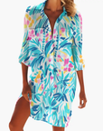 Shirt Dress for Women Long Sleeve Button Placket Knee-Length Loose Fit 9