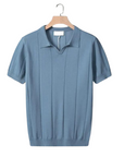 Men’s green men's knitted polo shirt v-neck