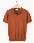 Men’s green men's knitted polo shirt v-neck