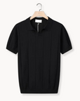 Men’s green men's knitted polo shirt v-neck