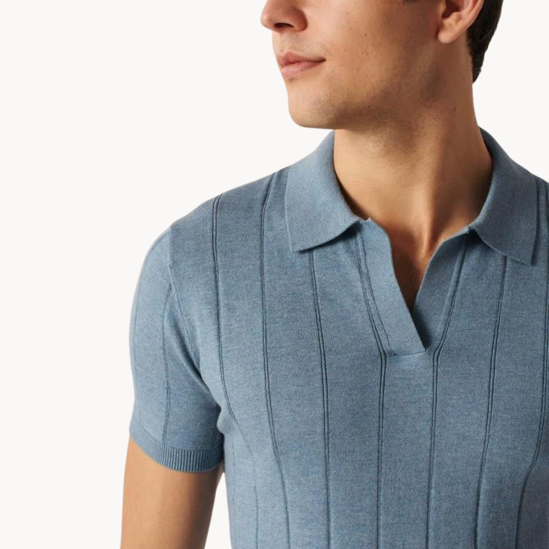 Men’s men's knitted polo shirt v-neck