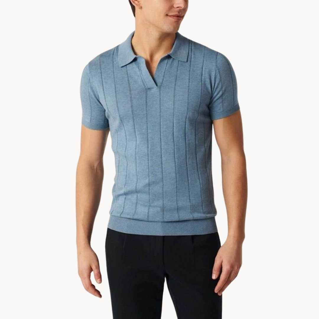 Men’s men's knitted polo shirt v-neck
