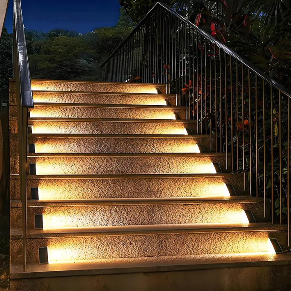 Sleek Solar Lights for Outdoor Stairs Safe Energy Efficient LED 1