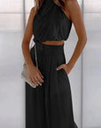 Sleeveless Top Wide Leg Pants Summer Set 0