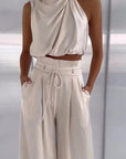 Sleeveless Top Wide Leg Pants Summer Set 1