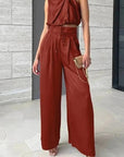 Sleeveless Top Wide Leg Pants Summer Set 2