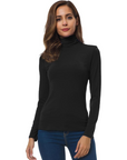 Women's black slim fit turtleneck jumper