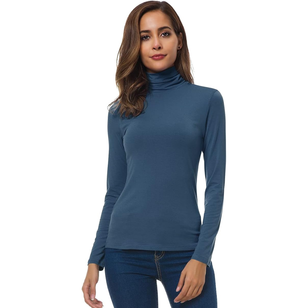 Women's red slim fit turtleneck jumper