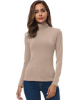 Women's coffee slim fit turtleneck jumper