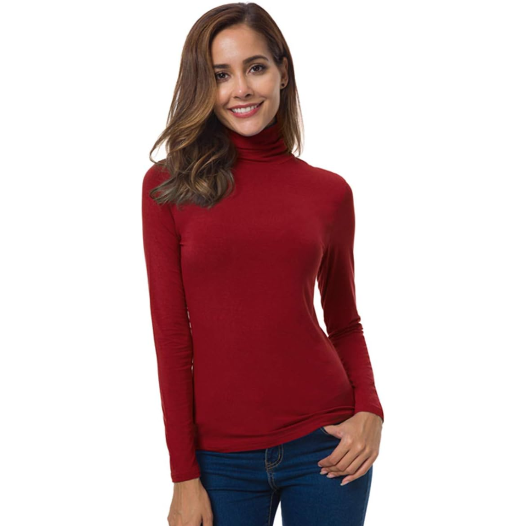 Women's black slim fit turtleneck jumper