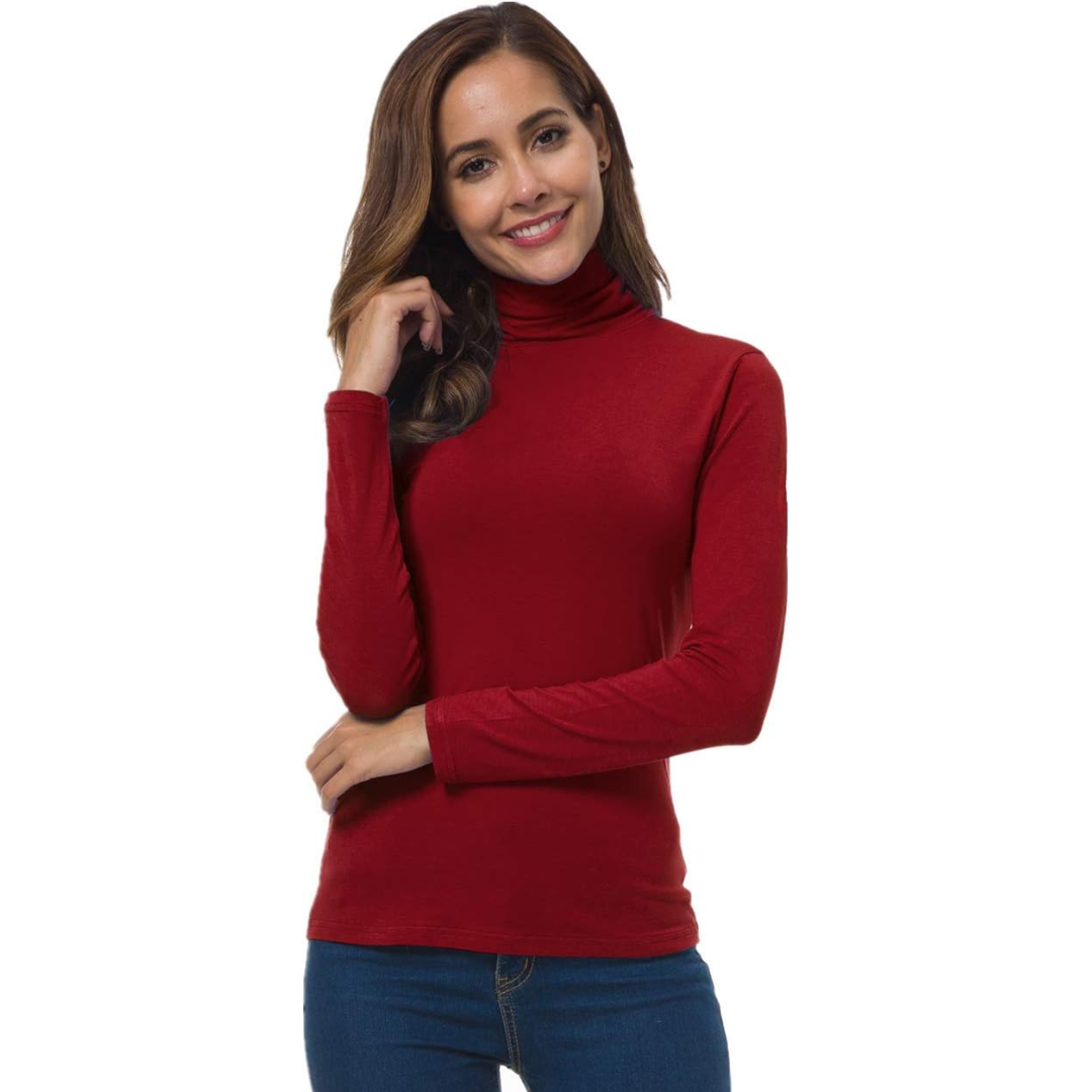 Women's black slim fit turtleneck jumper