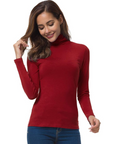 Women's white slim fit turtleneck jumper