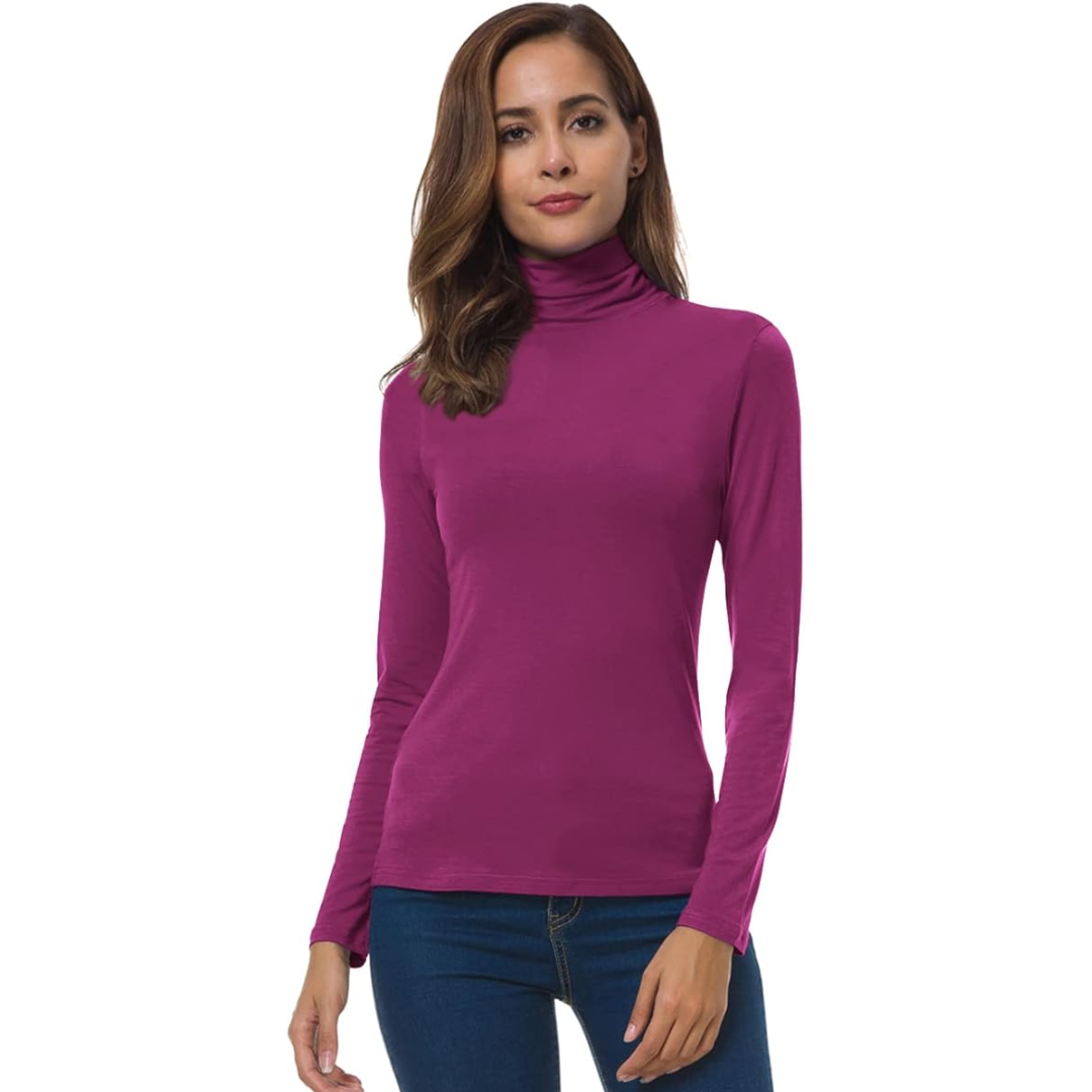 Women's white slim fit turtleneck jumper
