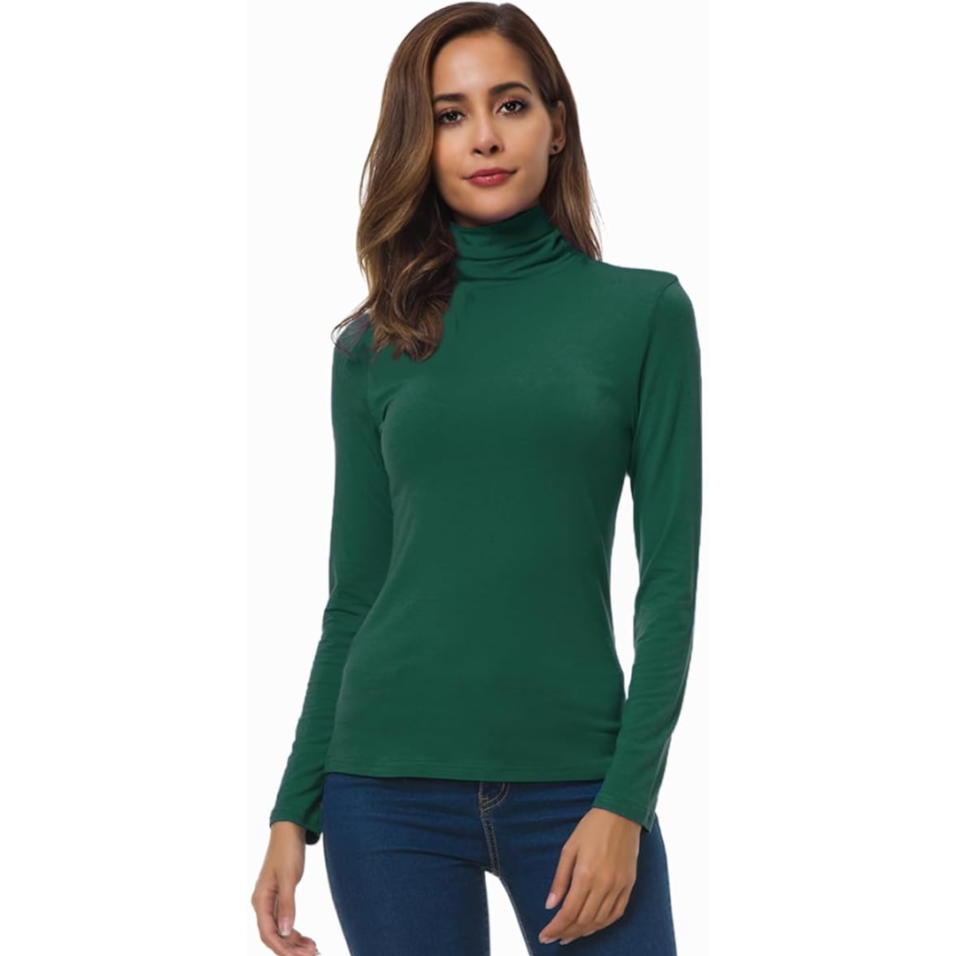 Women's white slim fit turtleneck jumper