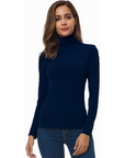Women's white slim fit turtleneck jumper