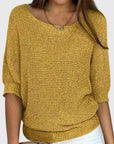 Women's beige elegant soft-touch knit jumper