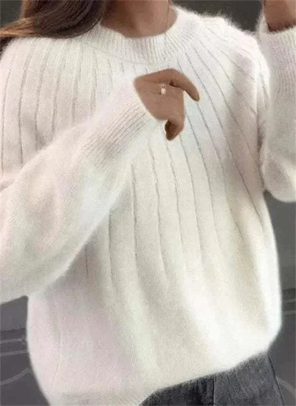 Women's cashmere jumper in pink, 100% premium cashmere, luxury soft winter knitwear
