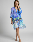 Women’s light blue women's oversized beach kaftan dress