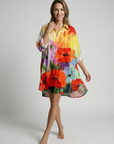 Women’s light blue women's oversized beach kaftan dress