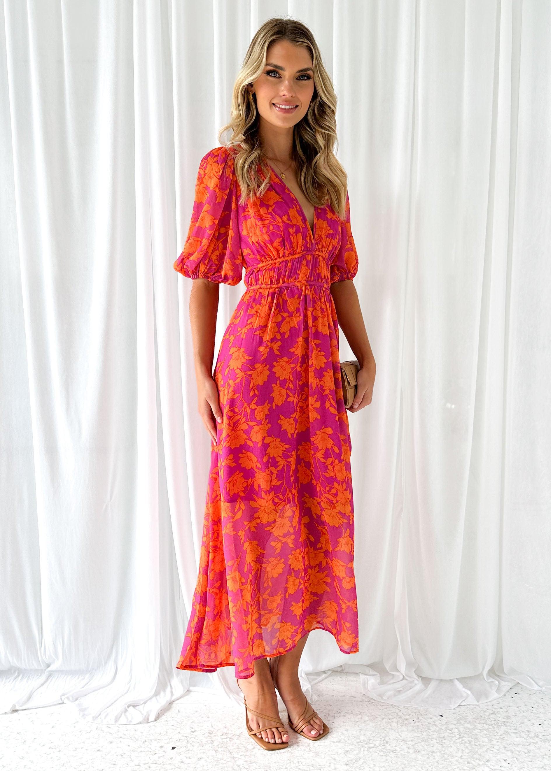 Women’s women's floral maxi dress v-neck