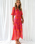Women’s women's floral maxi dress v-neck